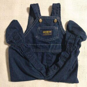 Oshkosh infant denim overalls w/attached booties